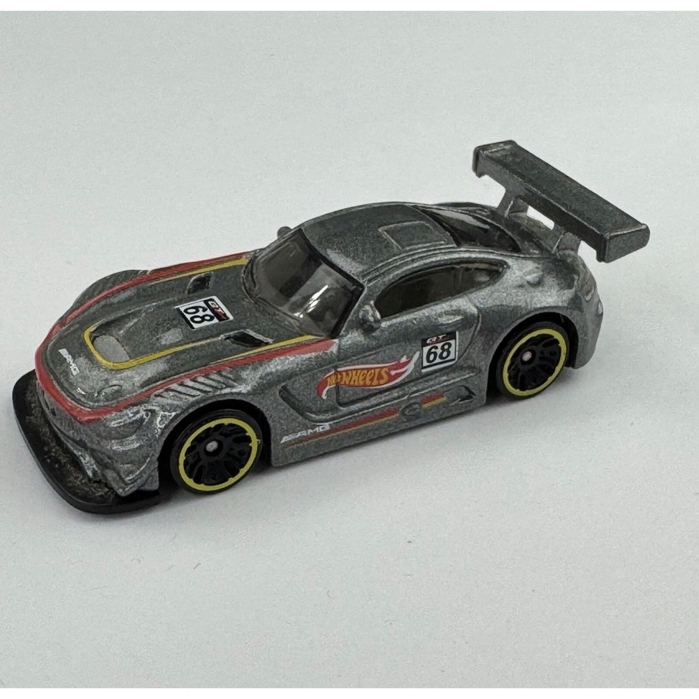 Hot Wheels 16 Mercedes-AMG GT3 ZAMAC Silver #68 Legends of Speed FJV46 Diecast